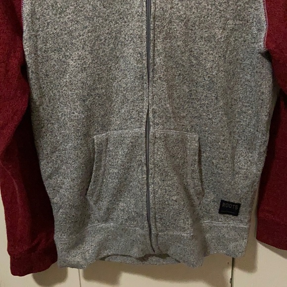 Roots Grey & Red Marled Zip Up Hoodie - Picture 3 of 7
